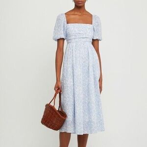 Moda International Light Blue Floral Midi Dress